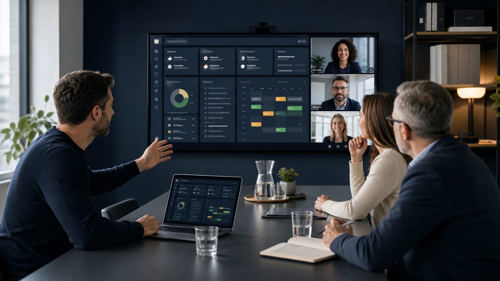 Team sieht eine Produktdemo für Case Management